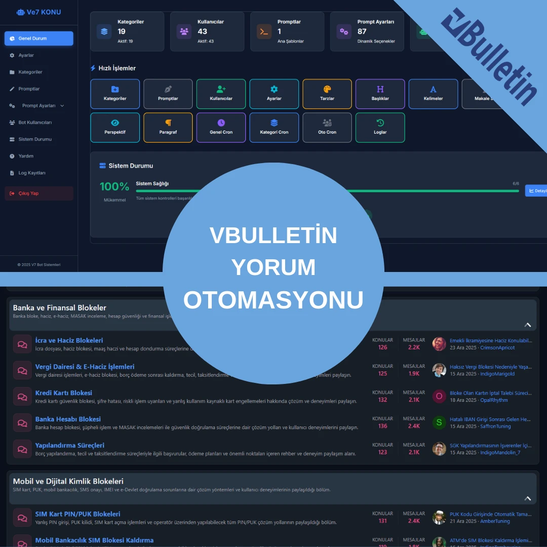 vBulletin Yorum Otomasyonu