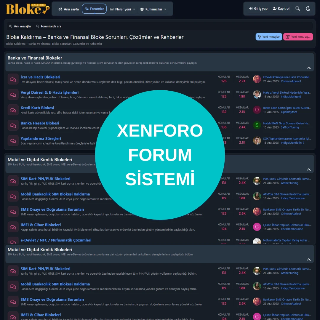 XenForo Forum Sistemi – Kurulu, Hızlı ve Mobil Uyumlu