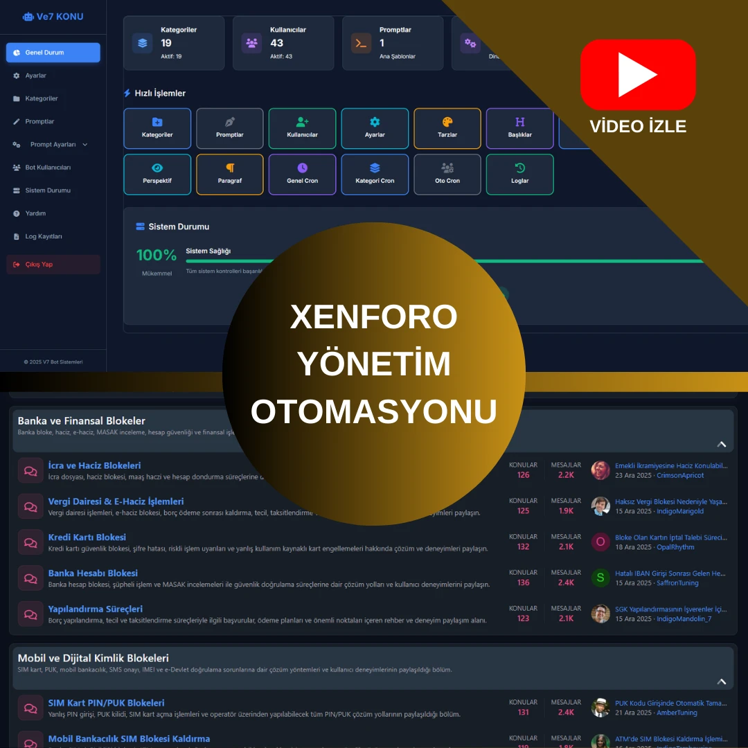 XenForo Yönetim & Moderasyon Botu & Otomasyonu